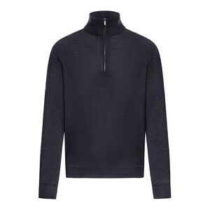 Zanone Men Sweater With Half Zip In Wool Flex